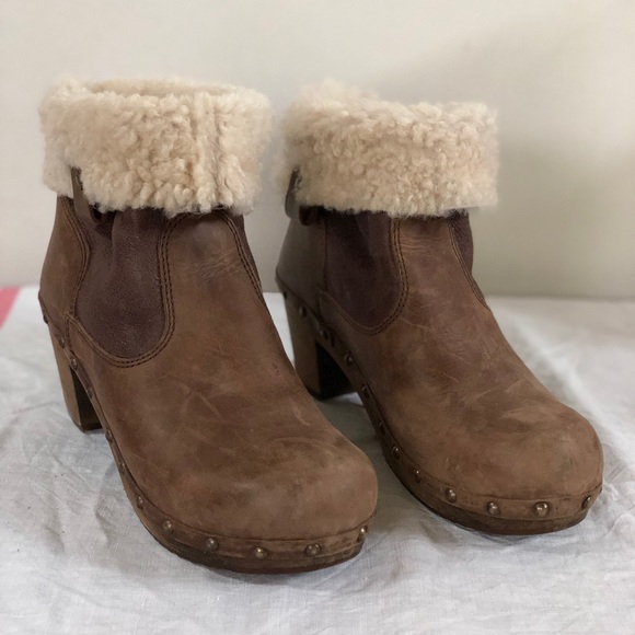 fur lined clog boots